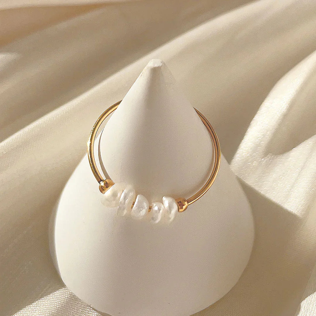 [Amore]Magnolia Freshwater Pearl Gold Ring