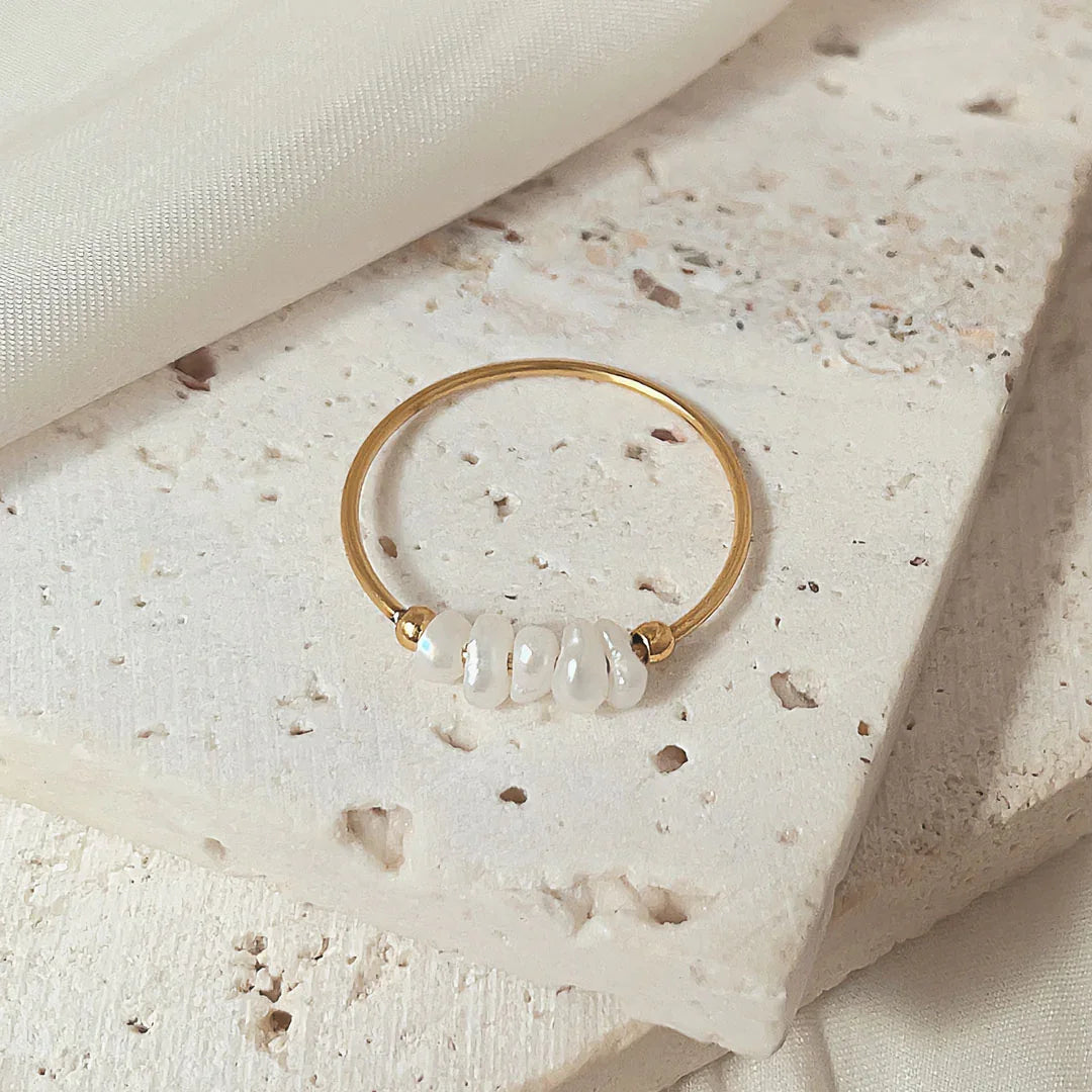 [Amore]Magnolia Freshwater Pearl Gold Ring