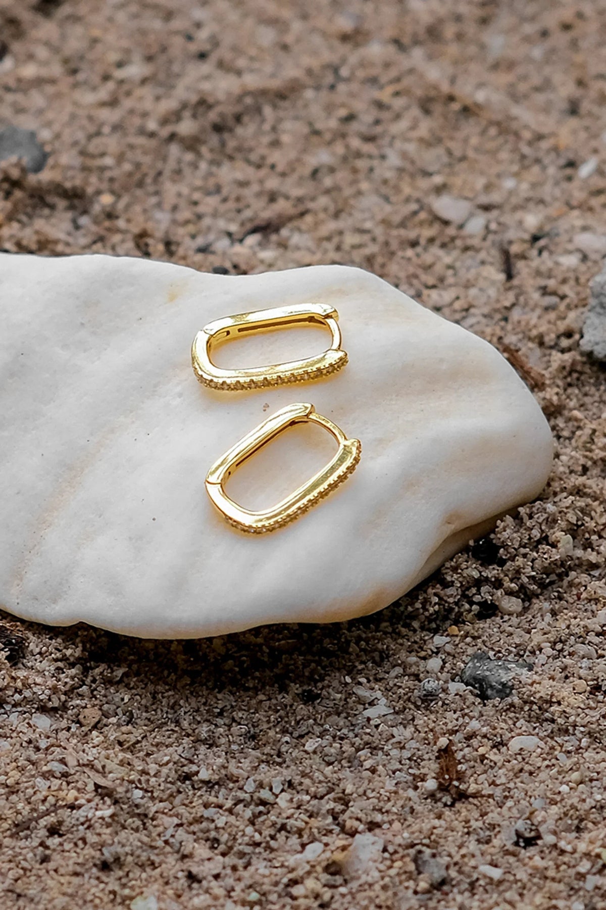 [Amore]Melissa Oval Hoop Earrings
