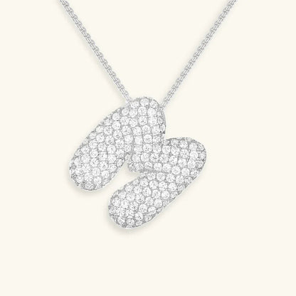 [Amore]Bubble Initial Diamond Necklace