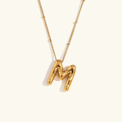 [Amore]Balloon Gold Initial Necklace