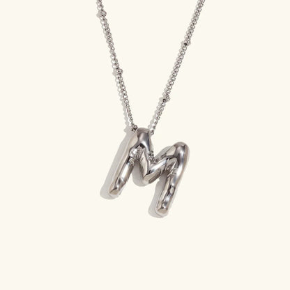 [Amore]Balloon Gold Initial Necklace