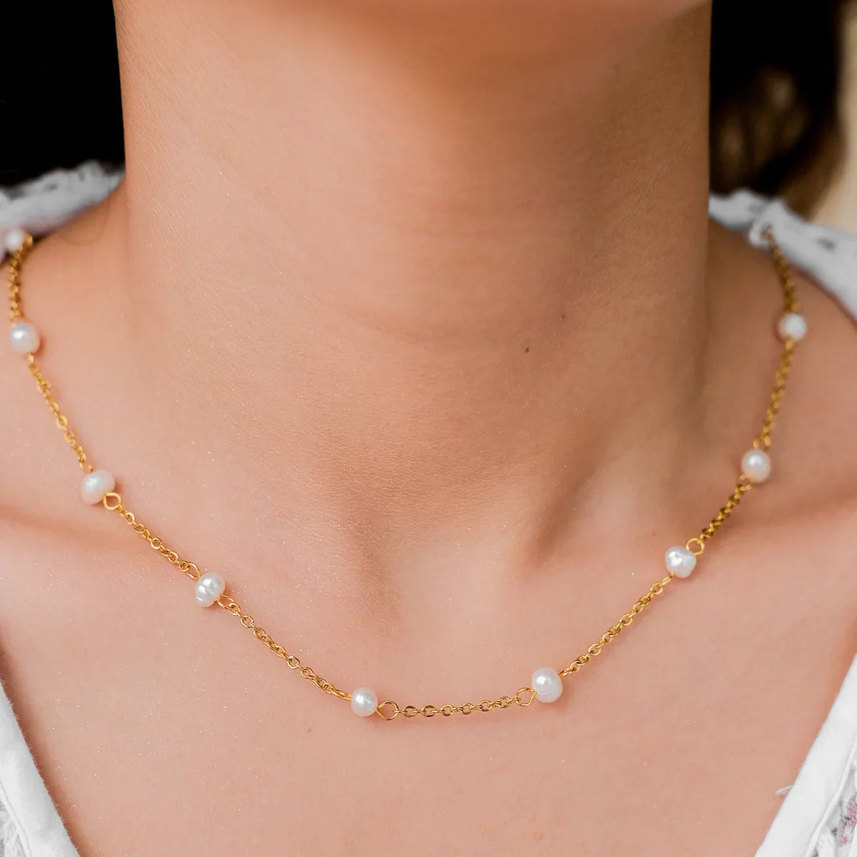 [Amore]Nora Gold Pearl Necklace
