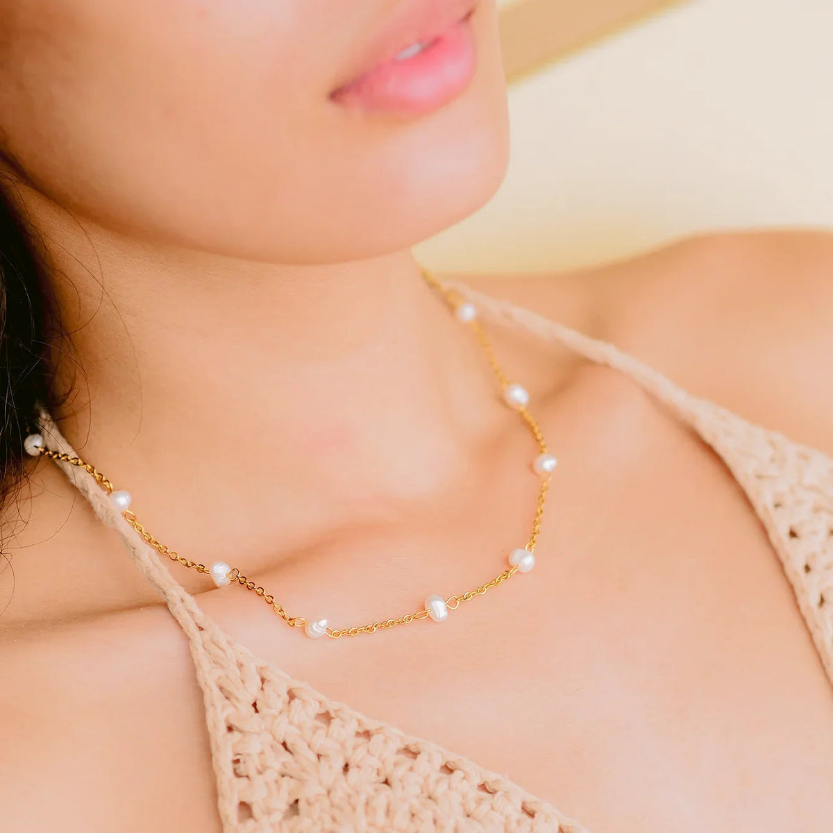 [Amore]Nora Gold Pearl Necklace