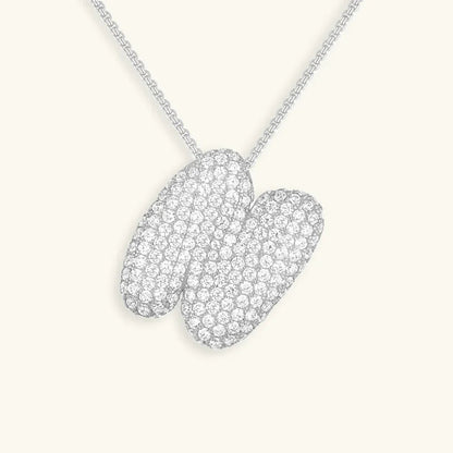 [Amore]Bubble Initial Diamond Necklace