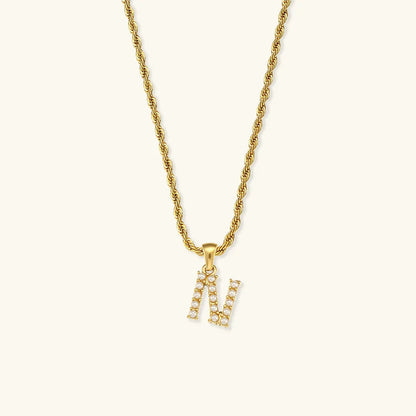 [Amore]Elodie Initial Letter Pearl Necklace