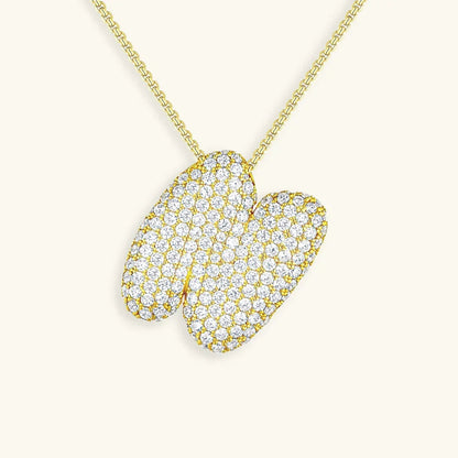 [Amore]Bubble Initial Diamond Necklace