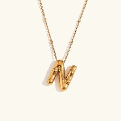 [Amore]Balloon Gold Initial Necklace