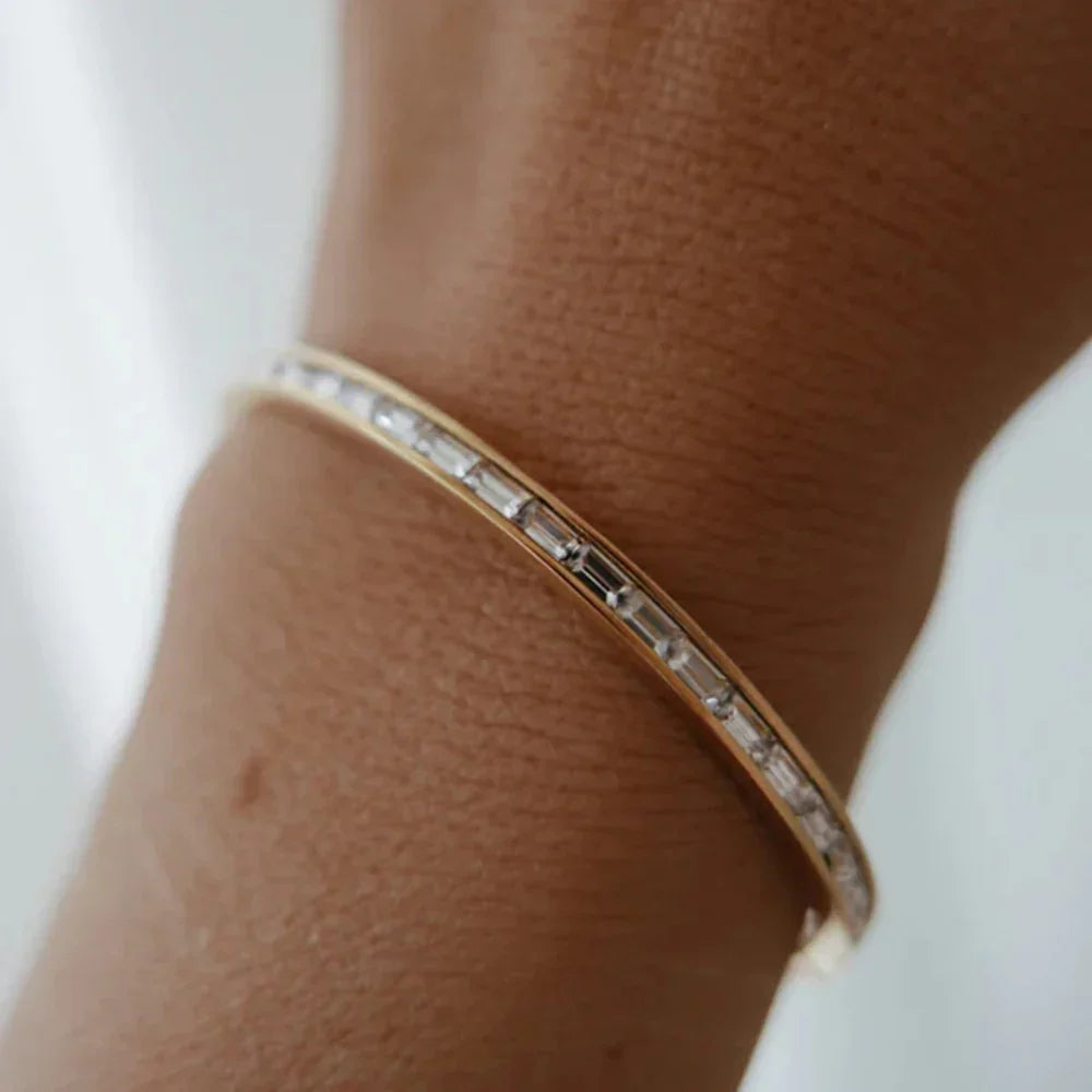 [Amore]Grace Gold Diamond Bangle