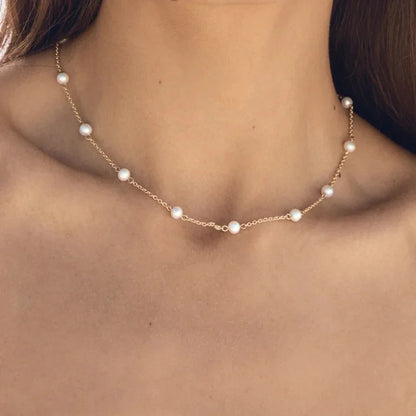 [Amore]Nora Gold Pearl Necklace
