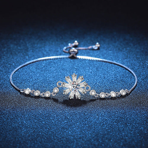 [Amore]RADIANT ICY CRYSTAL SUNFLOWER MOISSANITE BRACELET