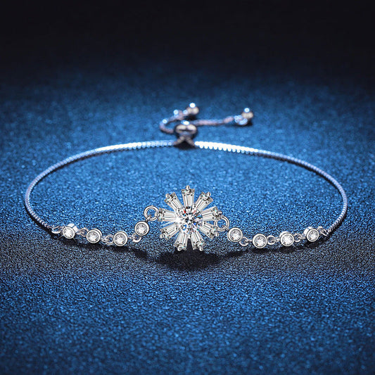 [Amore]RADIANT ICY CRYSTAL SUNFLOWER MOISSANITE BRACELET