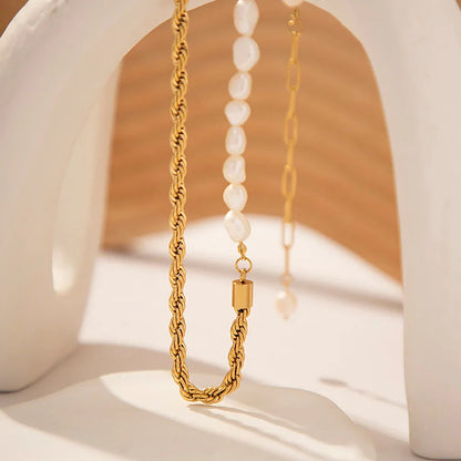 [Amore]Dualia Gold Pearl Necklace