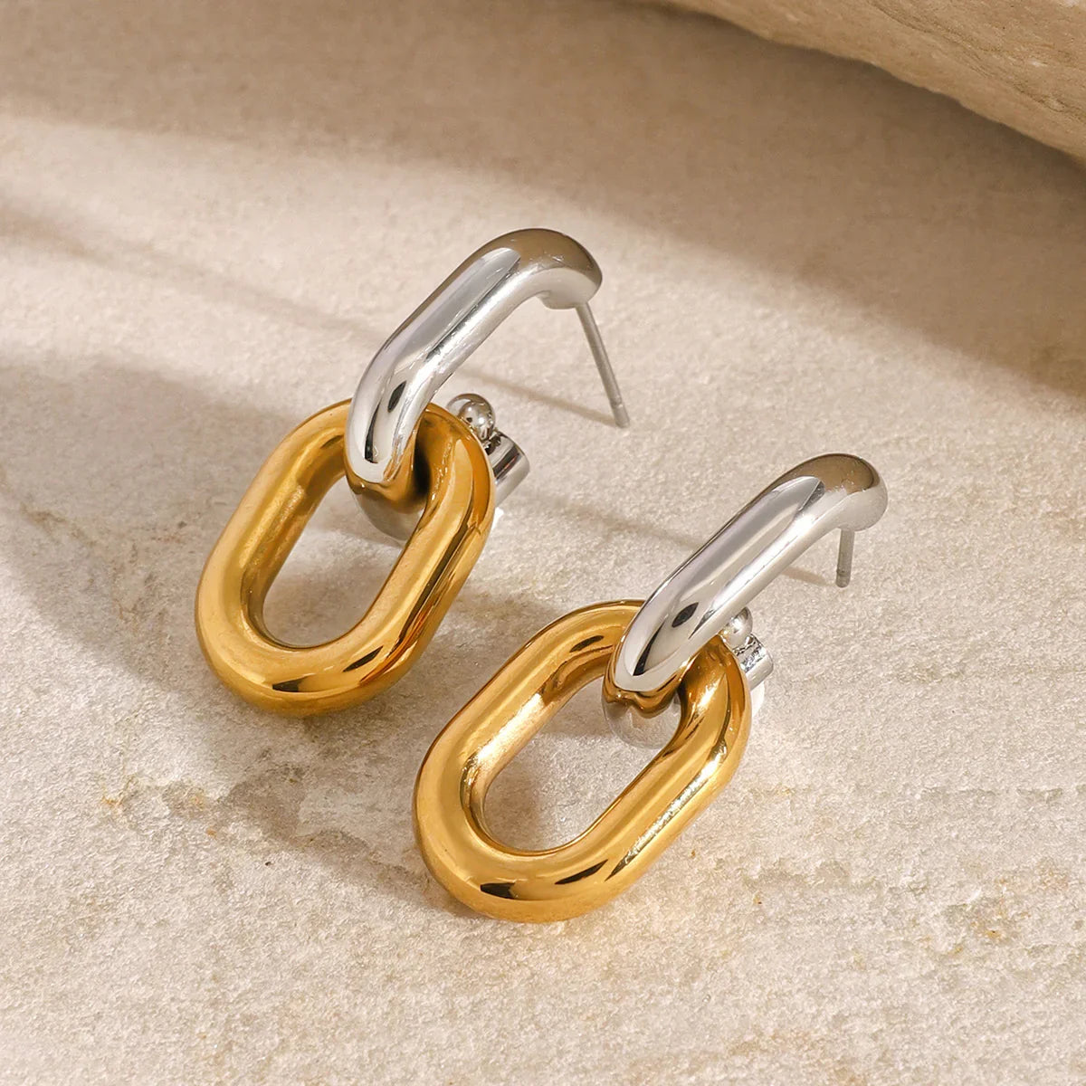 [Amore]Taylor Two Tone Double Hoops
