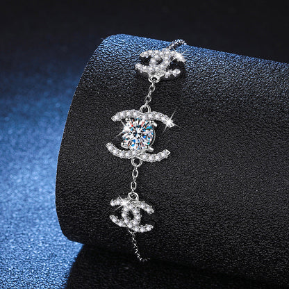 [Amore]CLASSIC INTERLOCKING MOISSANITE BRACELET