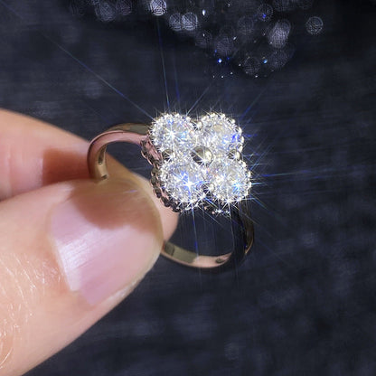 [Amore]ELEGANT FOUR-LEAF CLOVER MOISSANITE RING