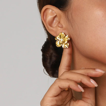[Amore]Ainsley Floral Gold Earrings