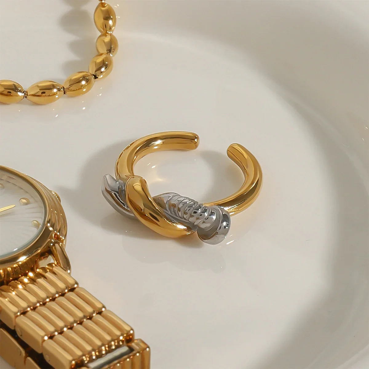 [Amore]Trinity Twisted Nail Ring