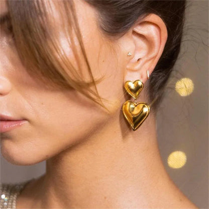 [Amore]Zofia Gold Heart Earrings