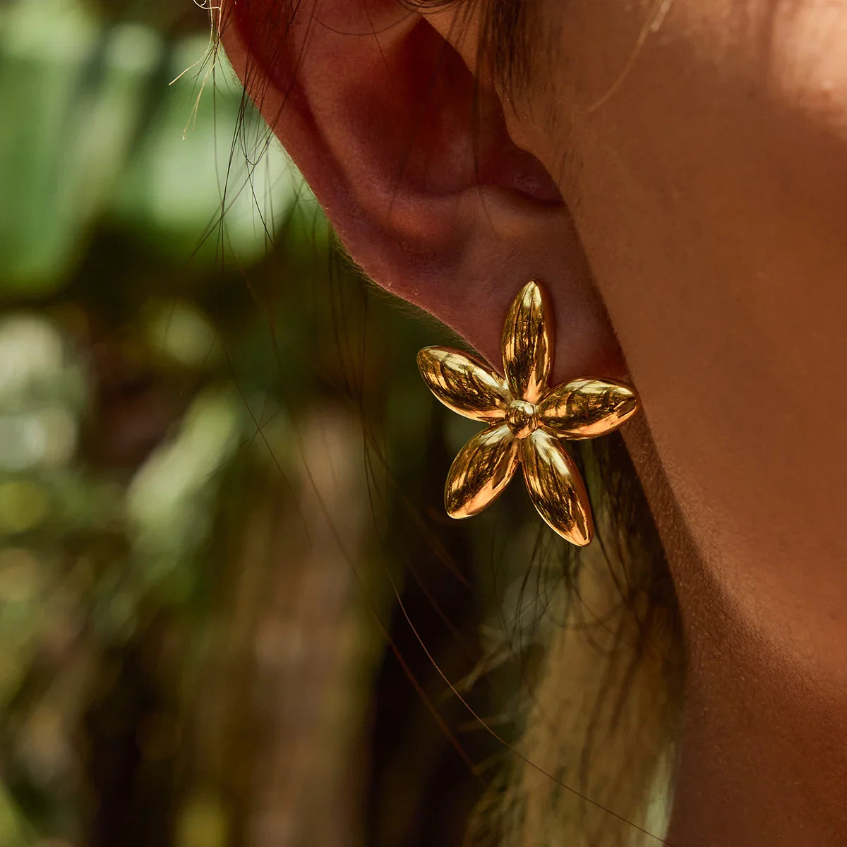 [Amore]Monica Floral Gold Earrings