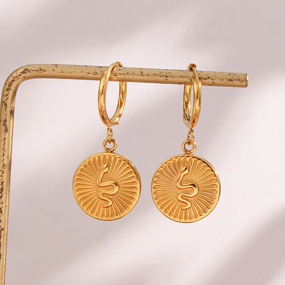[Amore]Eliana Serpent Coin Earrings