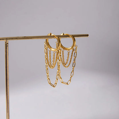 [Amore]Alaina Link Chain Hoops