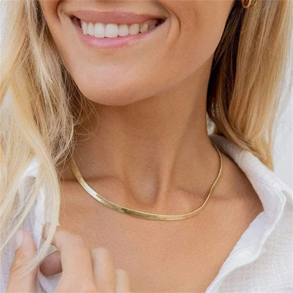 [Amore]Elizabeth Gold Herringbone Necklace