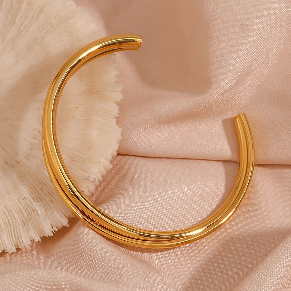 [Amore]Rianne Layered Gold Bangle