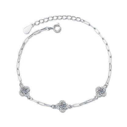 [Amore]TRIPLE-CLOVER MOISSANITE BRACELET
