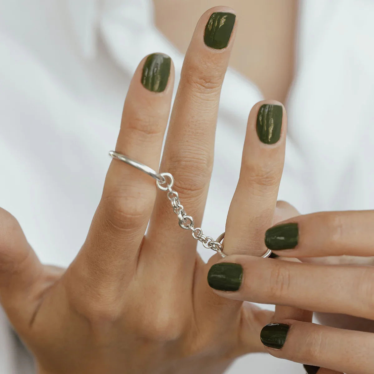 [Amore]Bridget Chain Stacked Ring