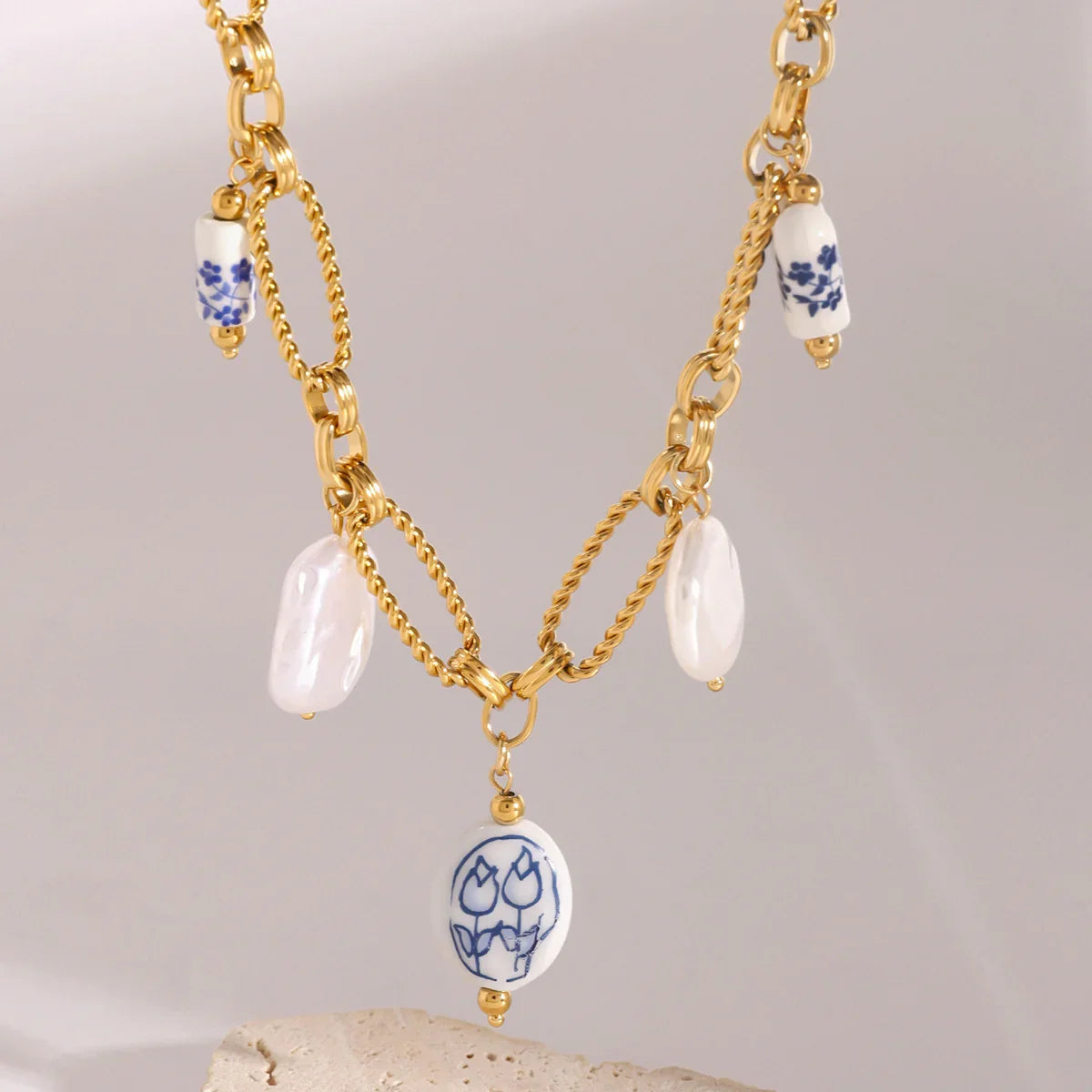 [Amore]Cerulean Freshwater Pearl Necklace