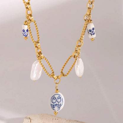 [Amore]Cerulean Freshwater Pearl Necklace