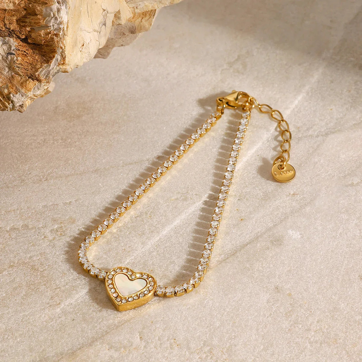 [Amore]Cameron Diamond Heart Tennis Bracelet