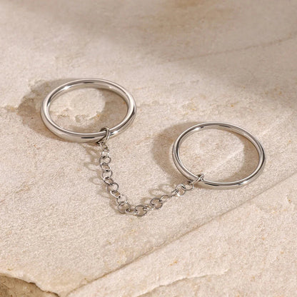 [Amore]Bridget Chain Stacked Ring