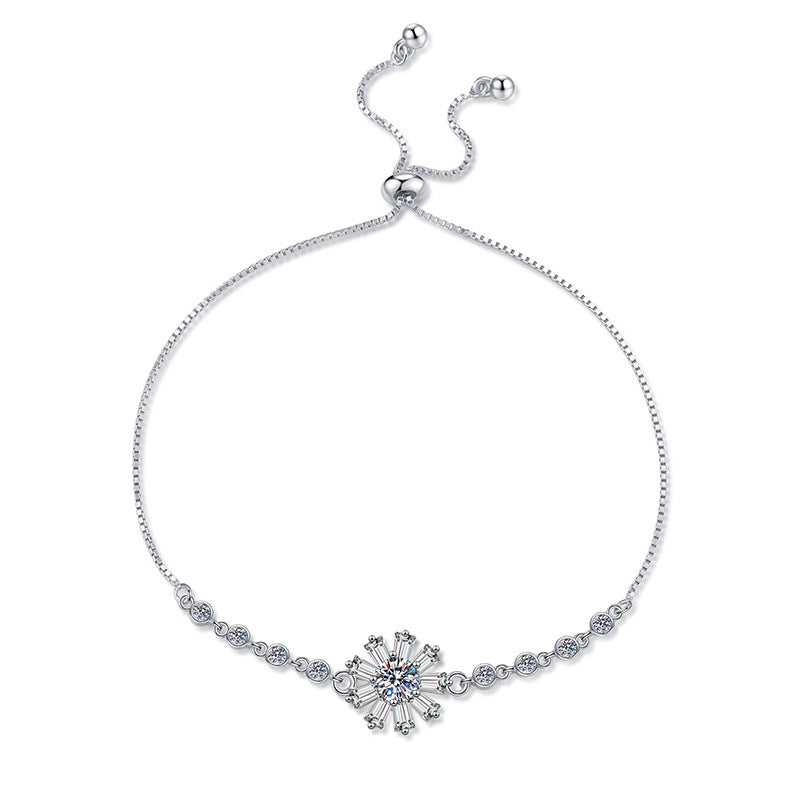 [Amore]RADIANT ICY CRYSTAL SUNFLOWER MOISSANITE BRACELET