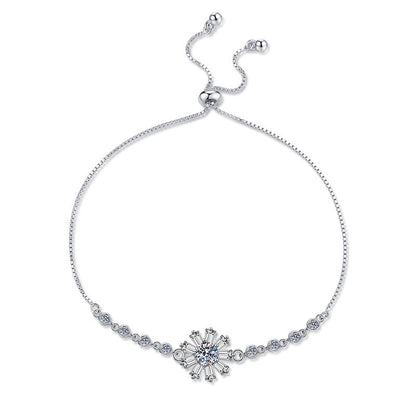 [Amore]RADIANT ICY CRYSTAL SUNFLOWER MOISSANITE BRACELET