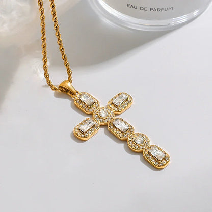 [Amore]Evangelina Diamond Cross Necklace