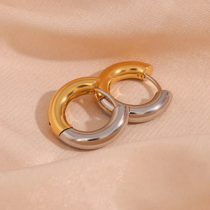 [Amore]Ingrid Two Tone Hoop Earring