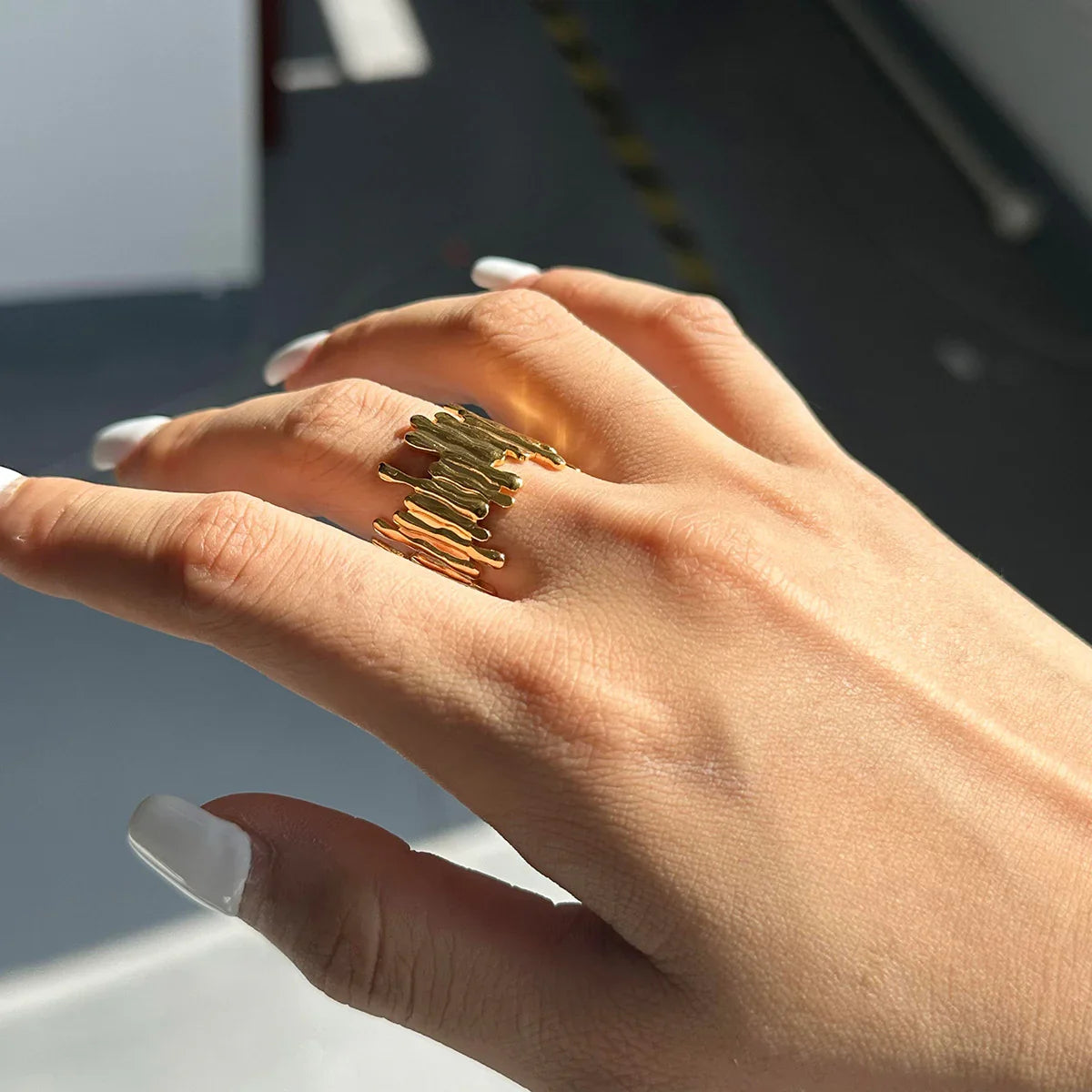 [Amore]Zoella Abstract Gold Ring