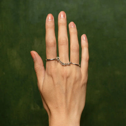 [Amore]Bridget Chain Stacked Ring