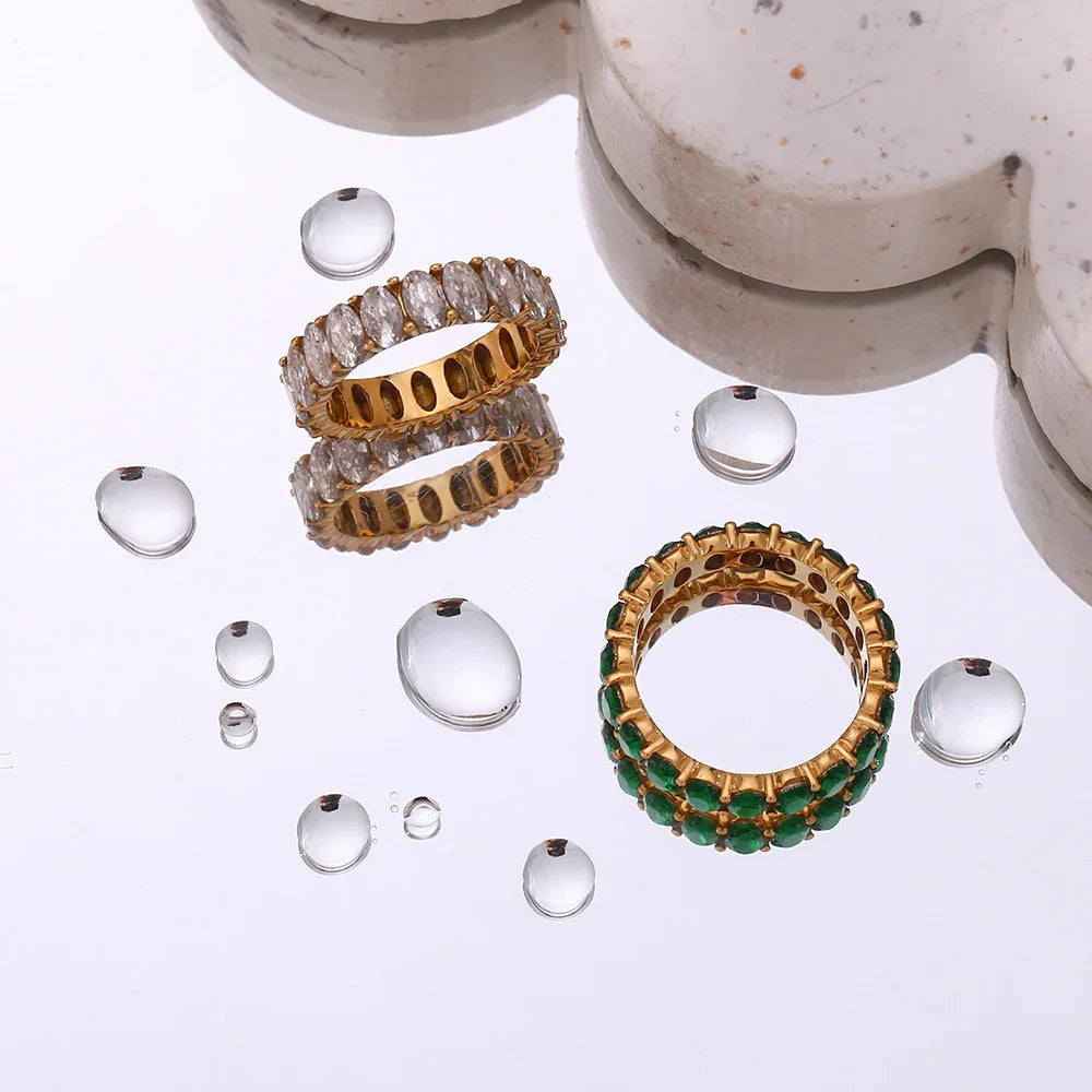 [Amore]Antoinette Diamond Simulant Gold Ring