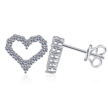 [Amore]SPARKLING HEART-SHAPED MOISSANITE STUD EARRINGS