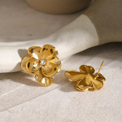 [Amore]Ainsley Floral Gold Earrings
