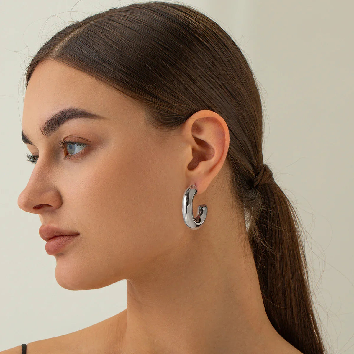 [Amore]Alera Silver Hoops