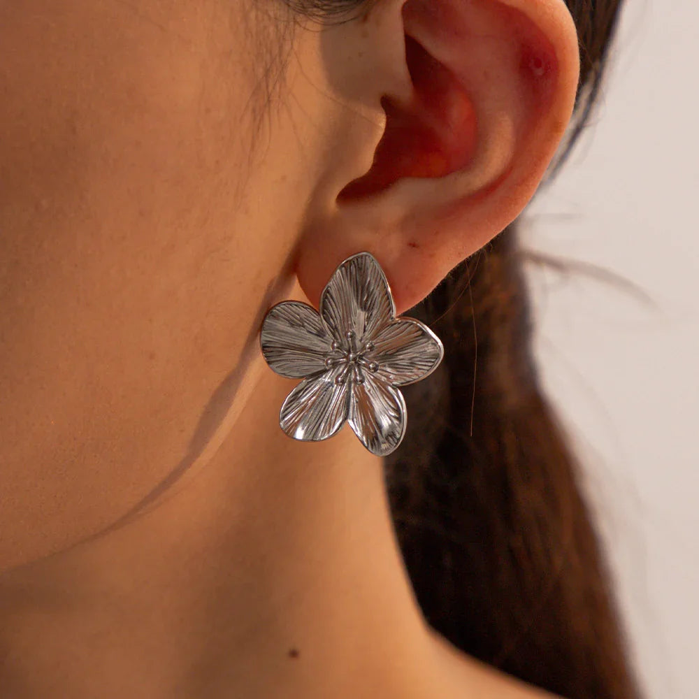 [Amore]Allysa Flower Gold Earrings