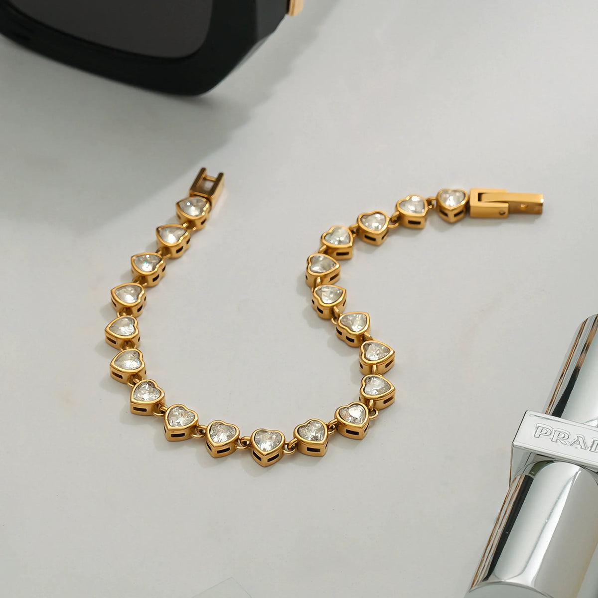 [Amore]Romani Heart Shaped Tennis Bracelet