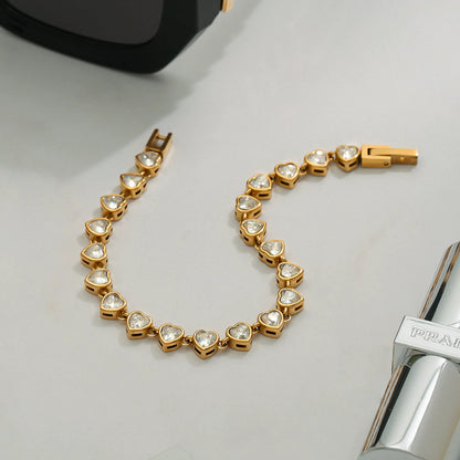 [Amore]Romani Heart Shaped Tennis Bracelet