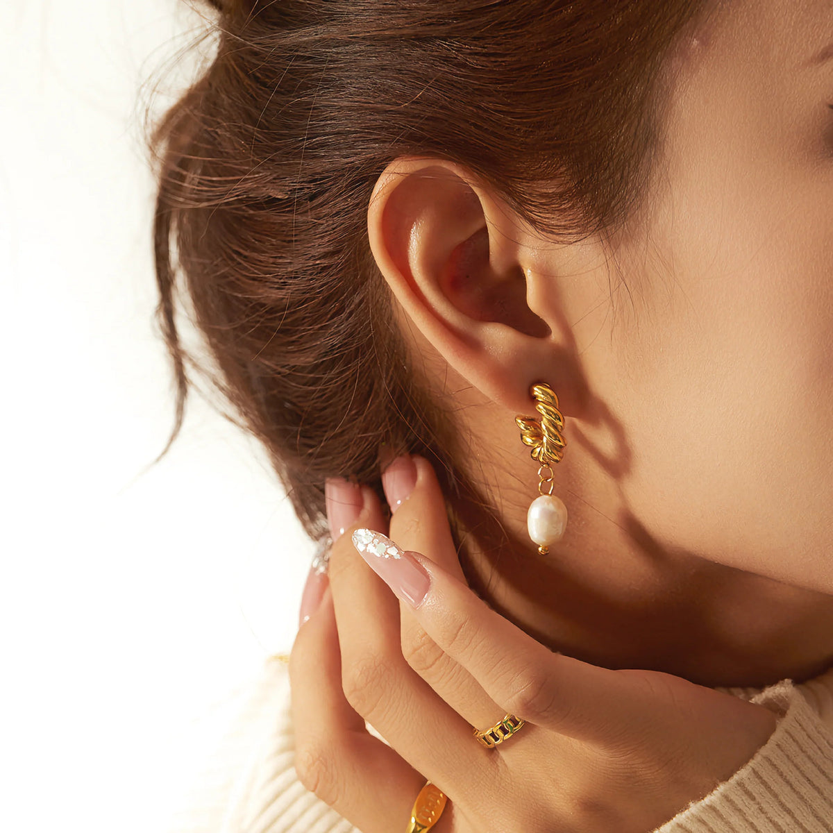 [Amore]Emma Pearl Earrings
