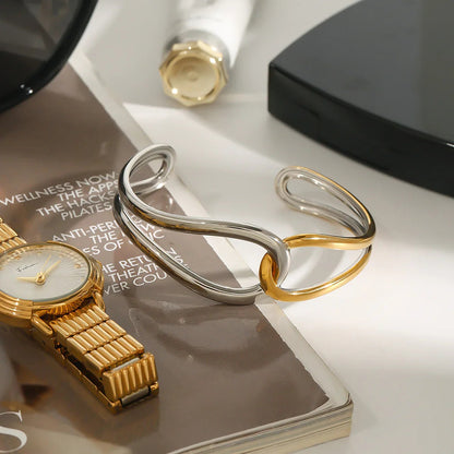 [Amore]Noria Two Tone Gold Bangle