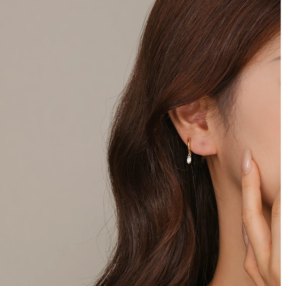 [Amore]Shayla Hammered Diamond Hoops